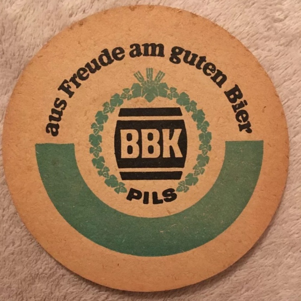 BBK Pils Vintage Bar Coaster West Germany 50s 60s MCM
